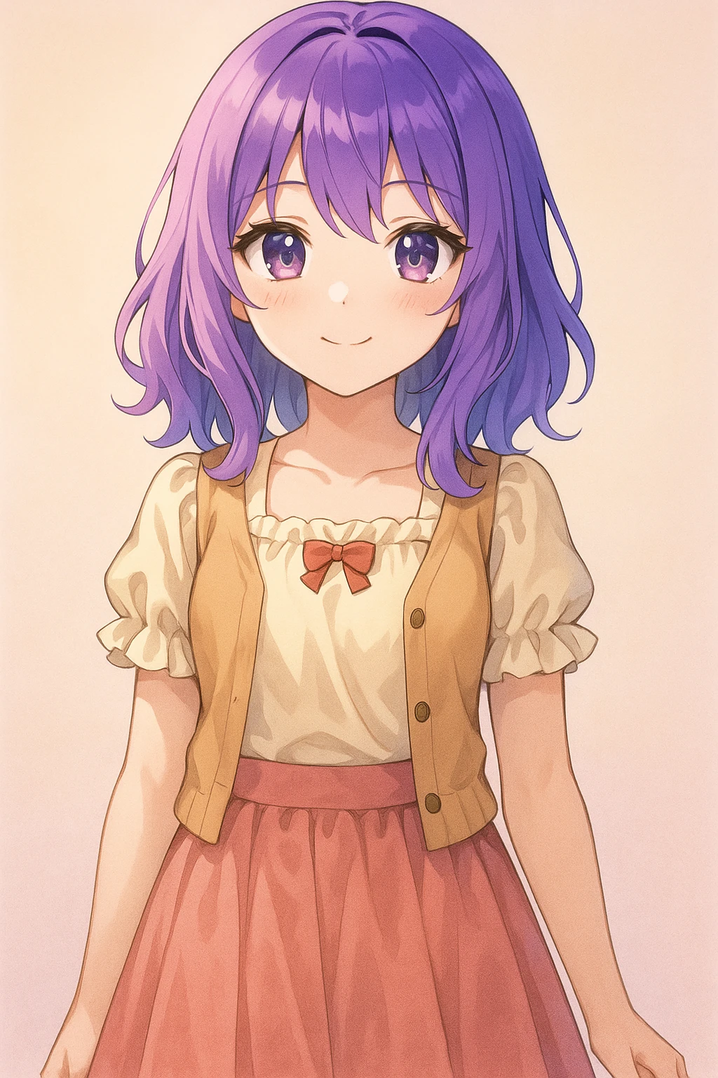 a girl with purple hair, anime style emoji