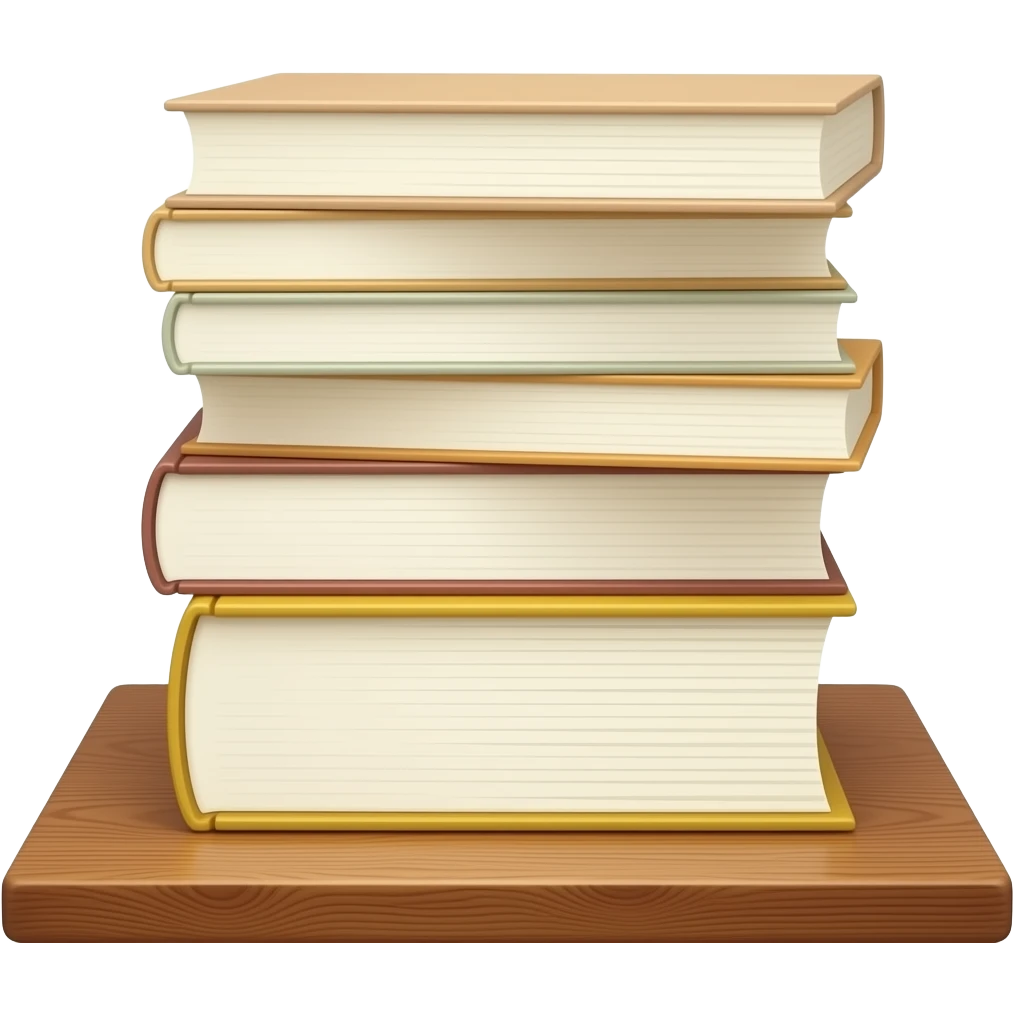 a stack of beige and  yellow books emoji