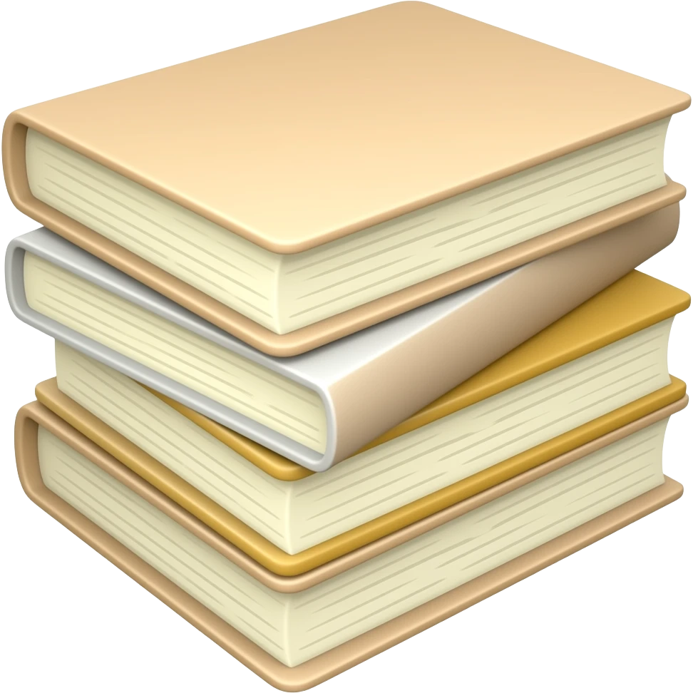 a stack of beige and  yellow books emoji
