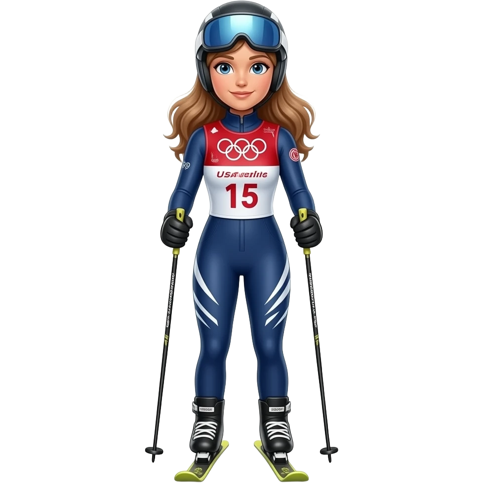 USA Olympic Skier female emoji