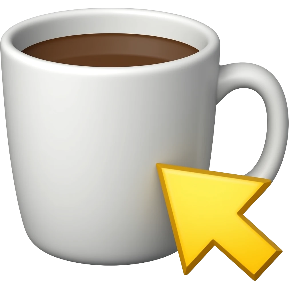 anse montrée avec une flèche (tasse) emoji