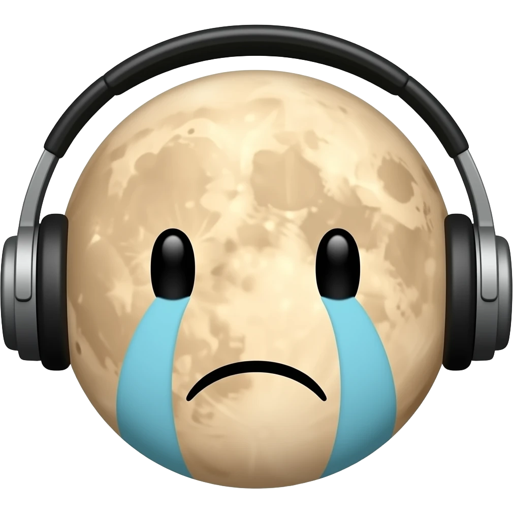 Soluna dönük hem müzik dinleyen hemde ağlayan emoji emoji