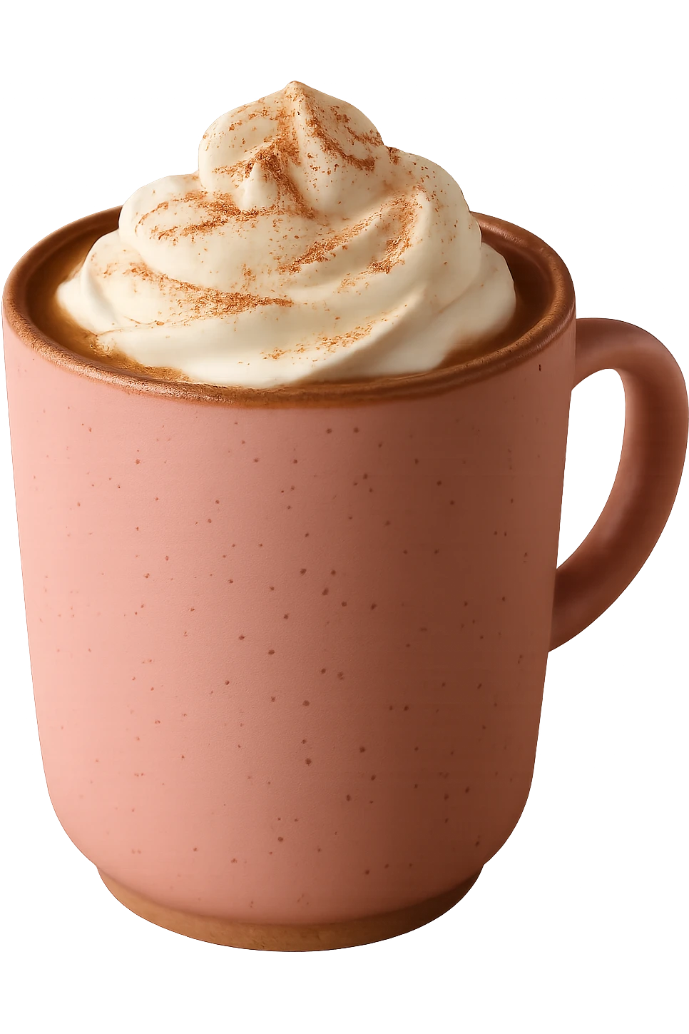 cozy hot chocolate with whipped cream and cinnamon pink, remove background emoji