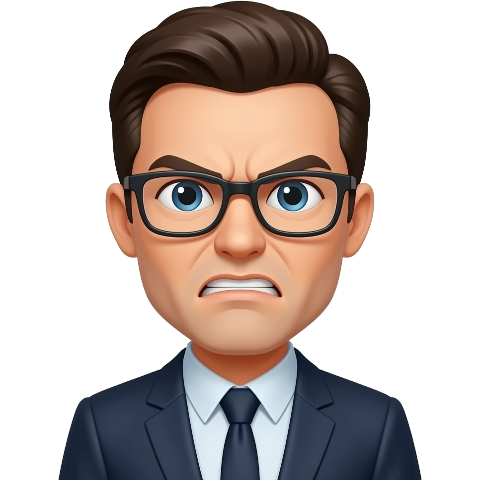 Angry with glasses emoji