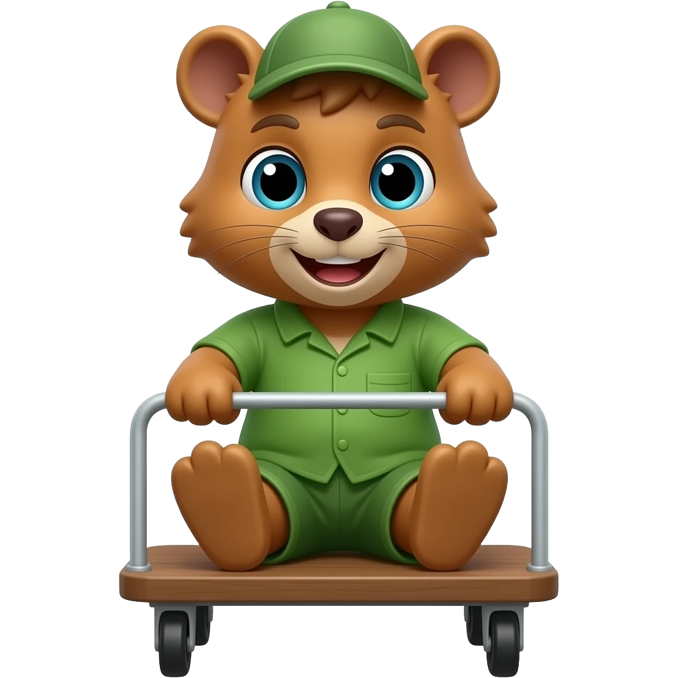 animal holding trolley front facing emoji