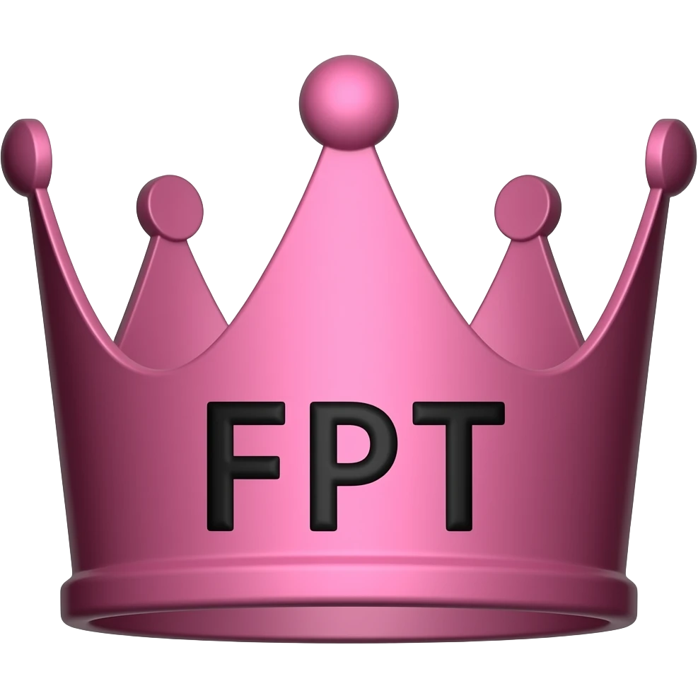 crown writen on it FPTin black in pink theme emoji