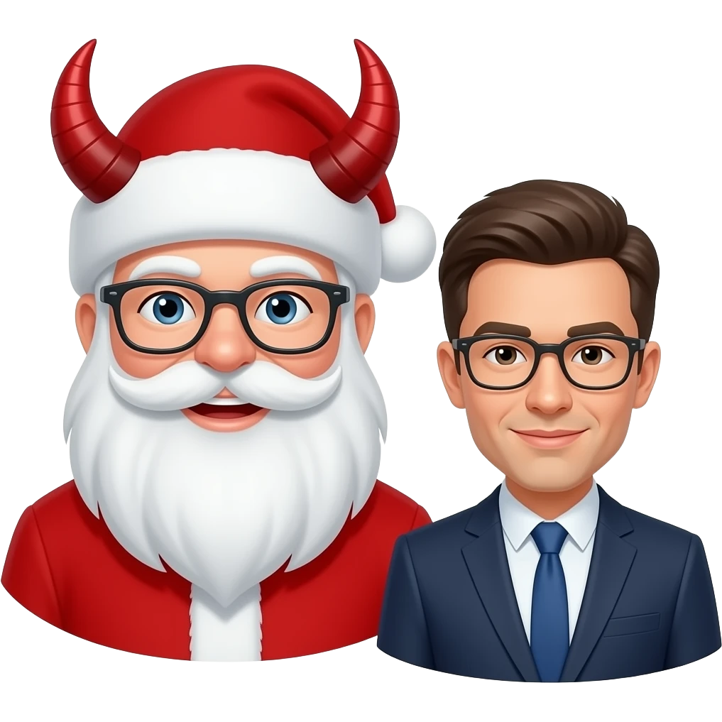 like this🧑‍🎄but wth devilshorns throughly the hat but with the intern emoji