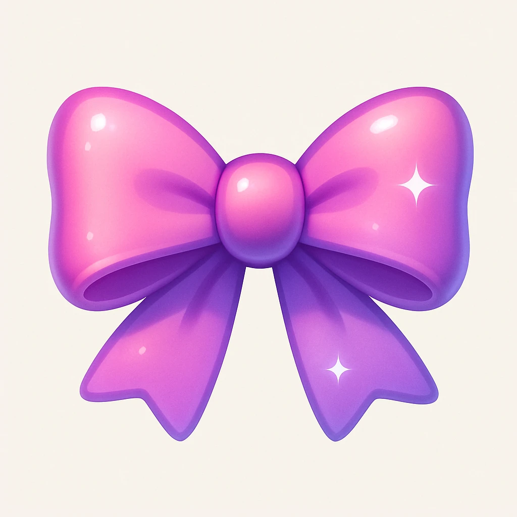 new bow emoji, cute and shiny, with a gradient effect emoji