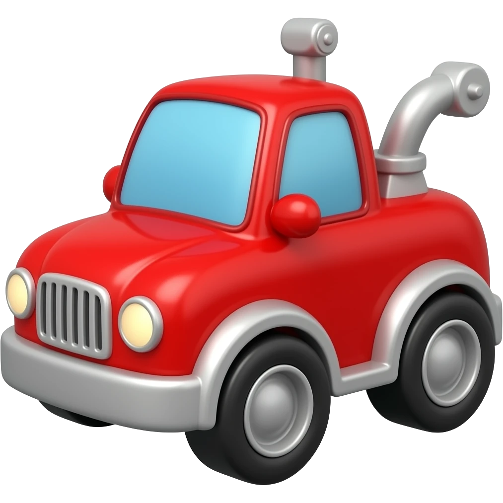 Red toy trolley emoji