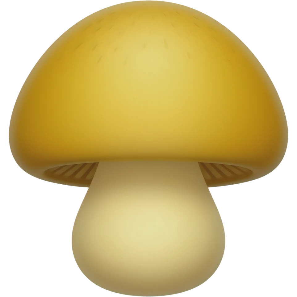 a yellow mushroom, which is slightly veiny and the cap of the mushroom is a darker tint than the rest emoji