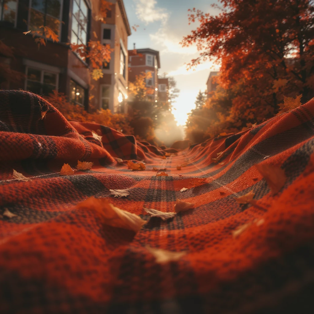 cozy autumn plaid pattern, flannel fabric texture, brown orange red, rustic fall background, soft textile look emoji