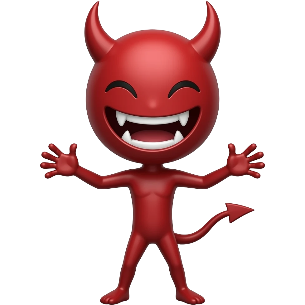 demon laugh stick figure full body emoji