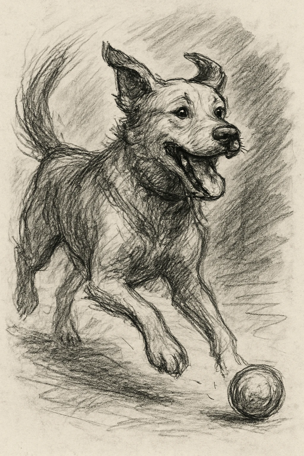 happy dog running after ball emoji