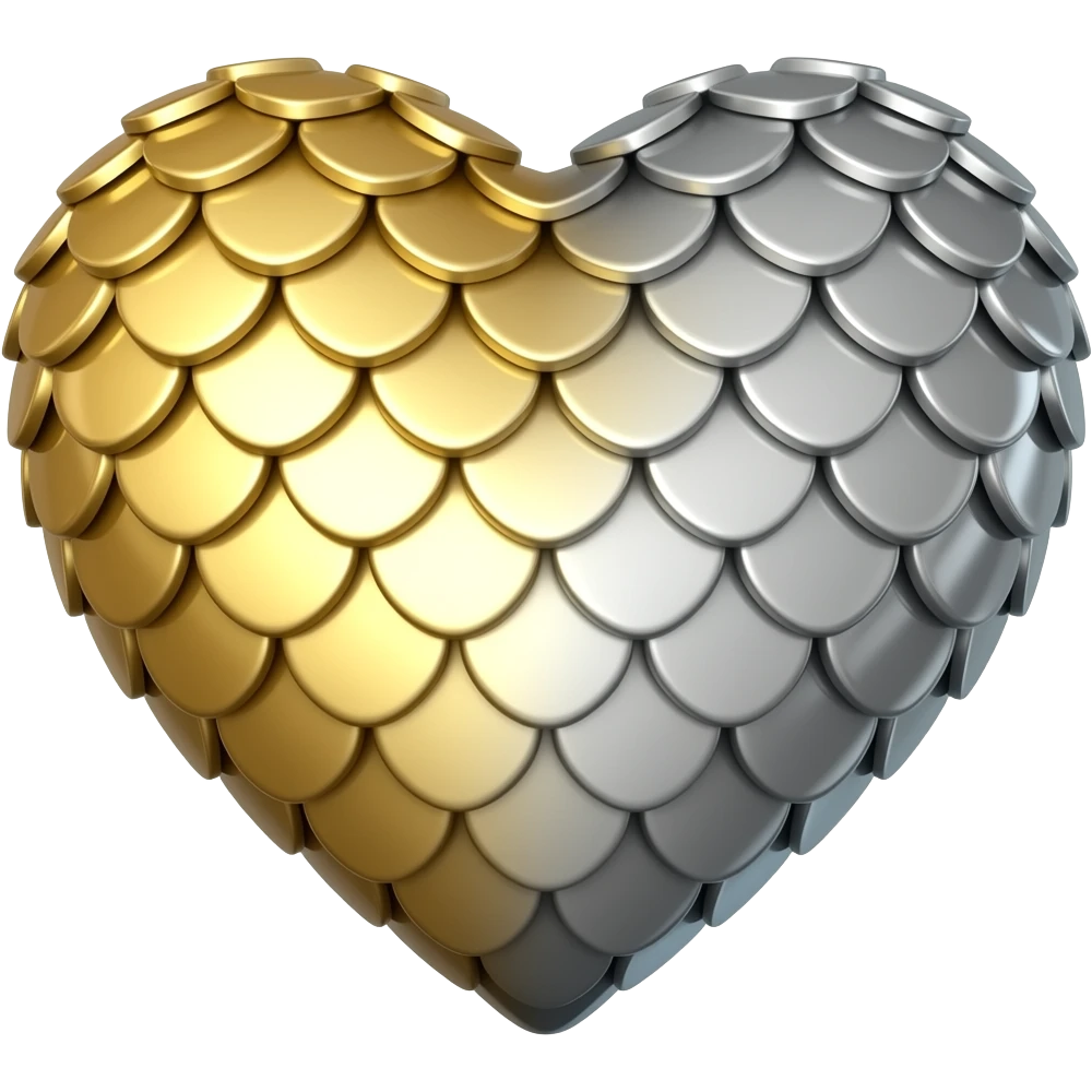 gold and silver scales dragonscale heart mixture emoji