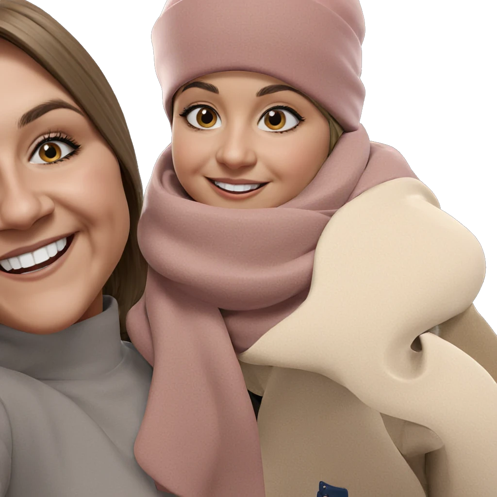 smiling girls in hats emoji