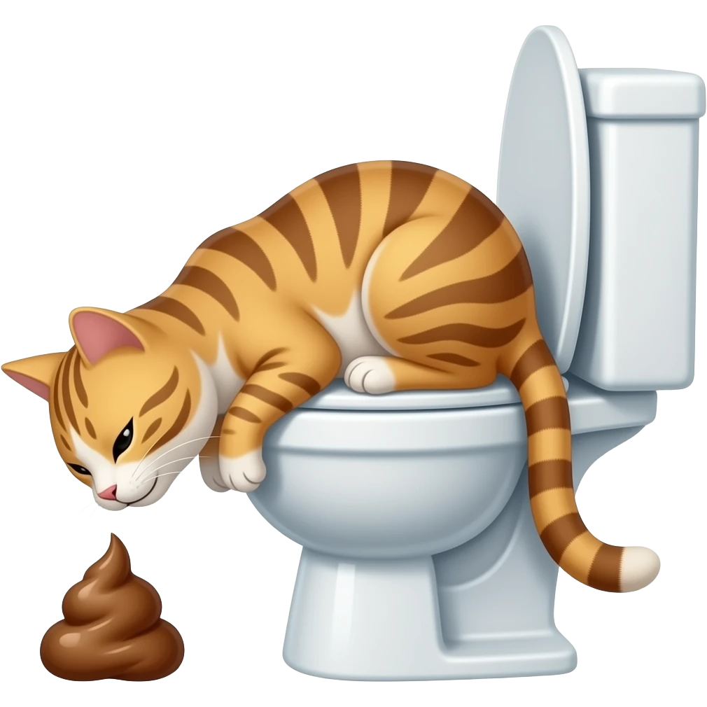 a cat pooping in the toilet emoji