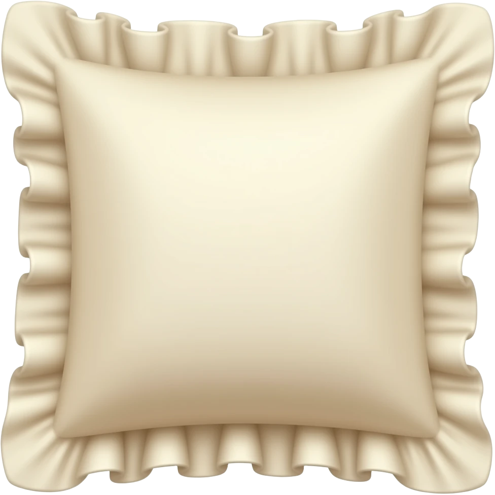 realistic cream pillow with ruffles at the end emoji