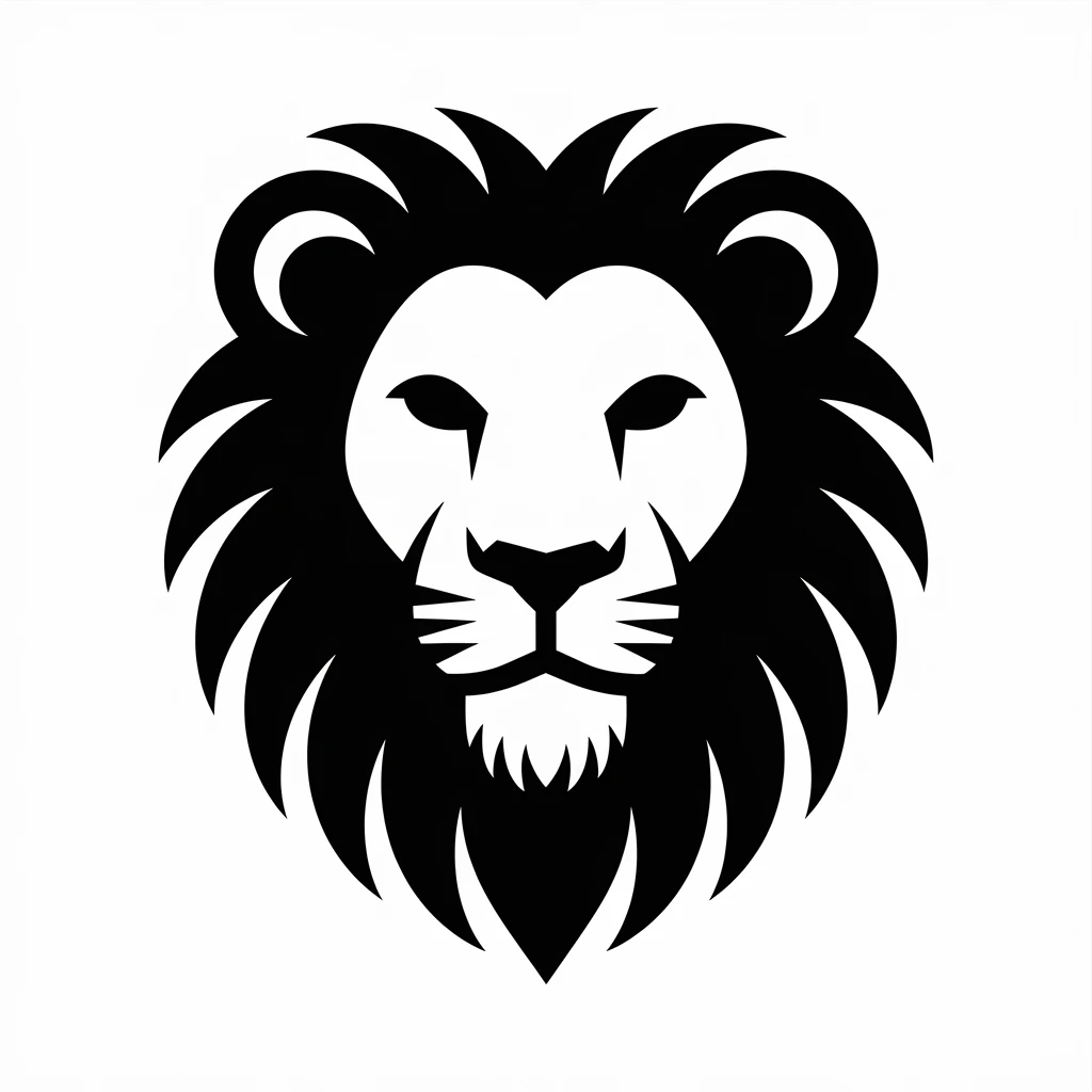 Lion selfie icon black silhouette emoji