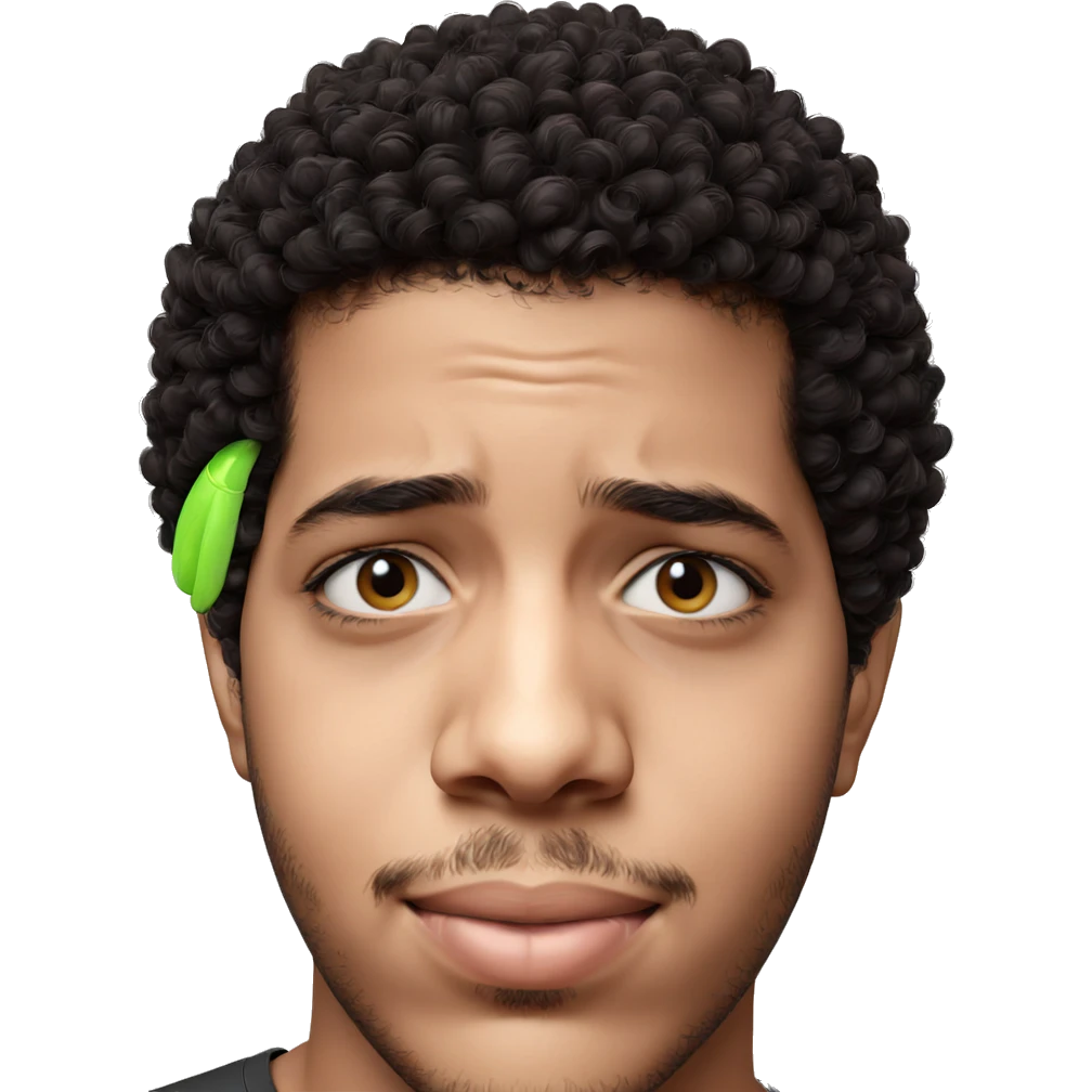 smiling boy with afro hairstyle emoji