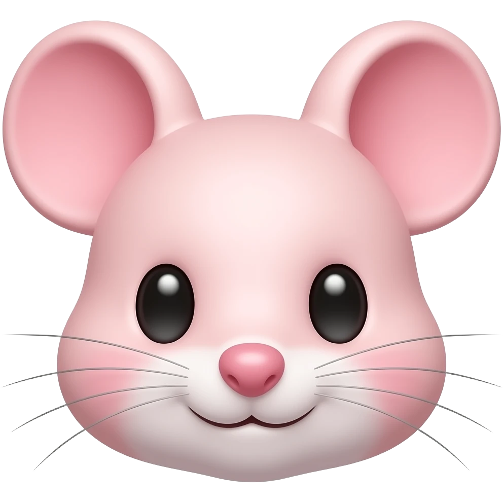 Cute light pink baby mouse face emoji
