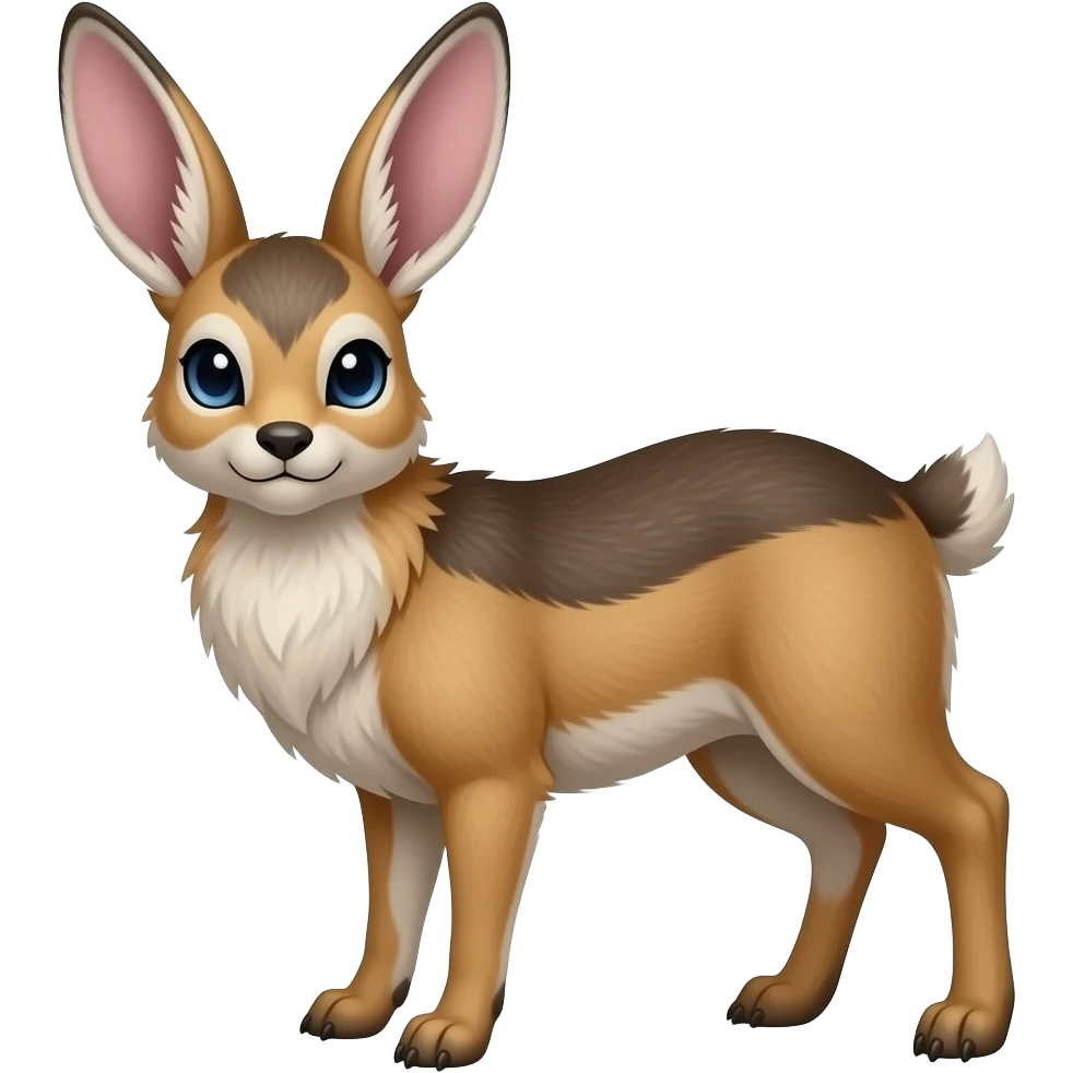 Trico-Buneary-Mudsdale-Jackalope-fusion-hybrid-animal-creature with long ears emoji