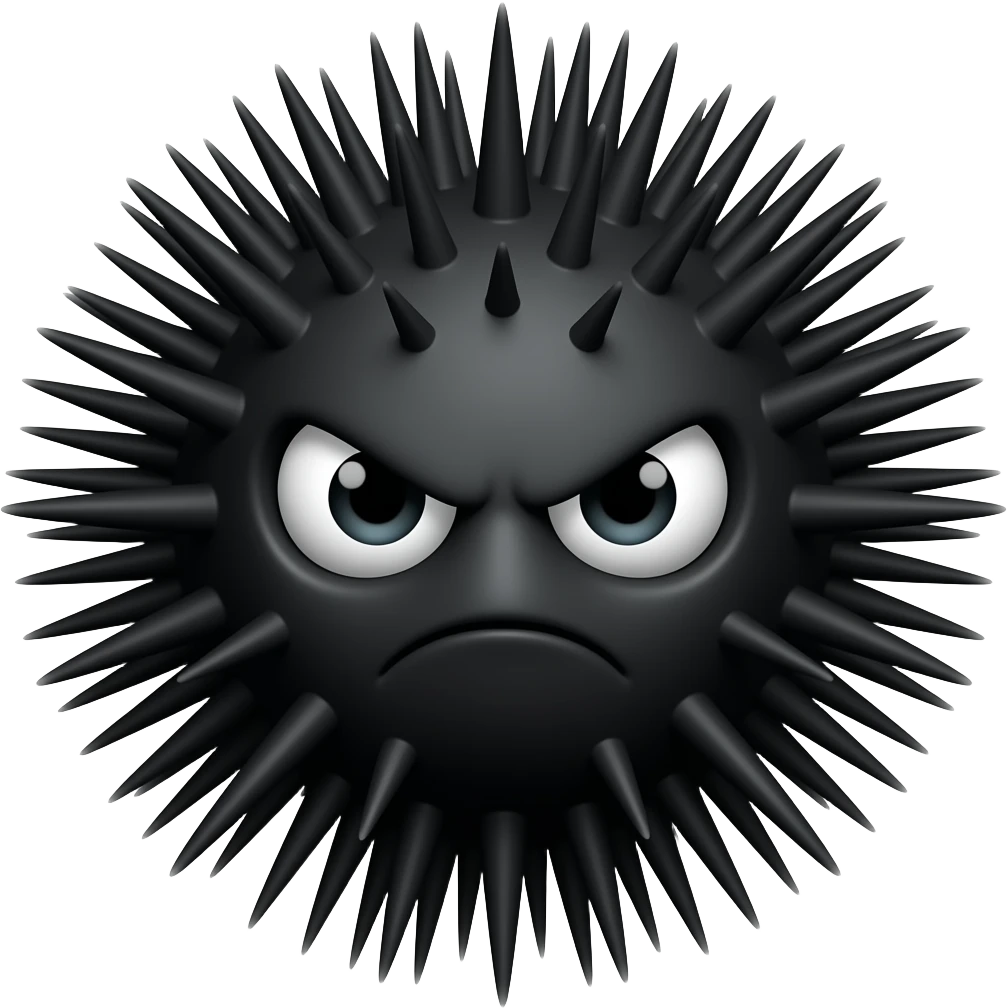 black angry sea urchin emoji