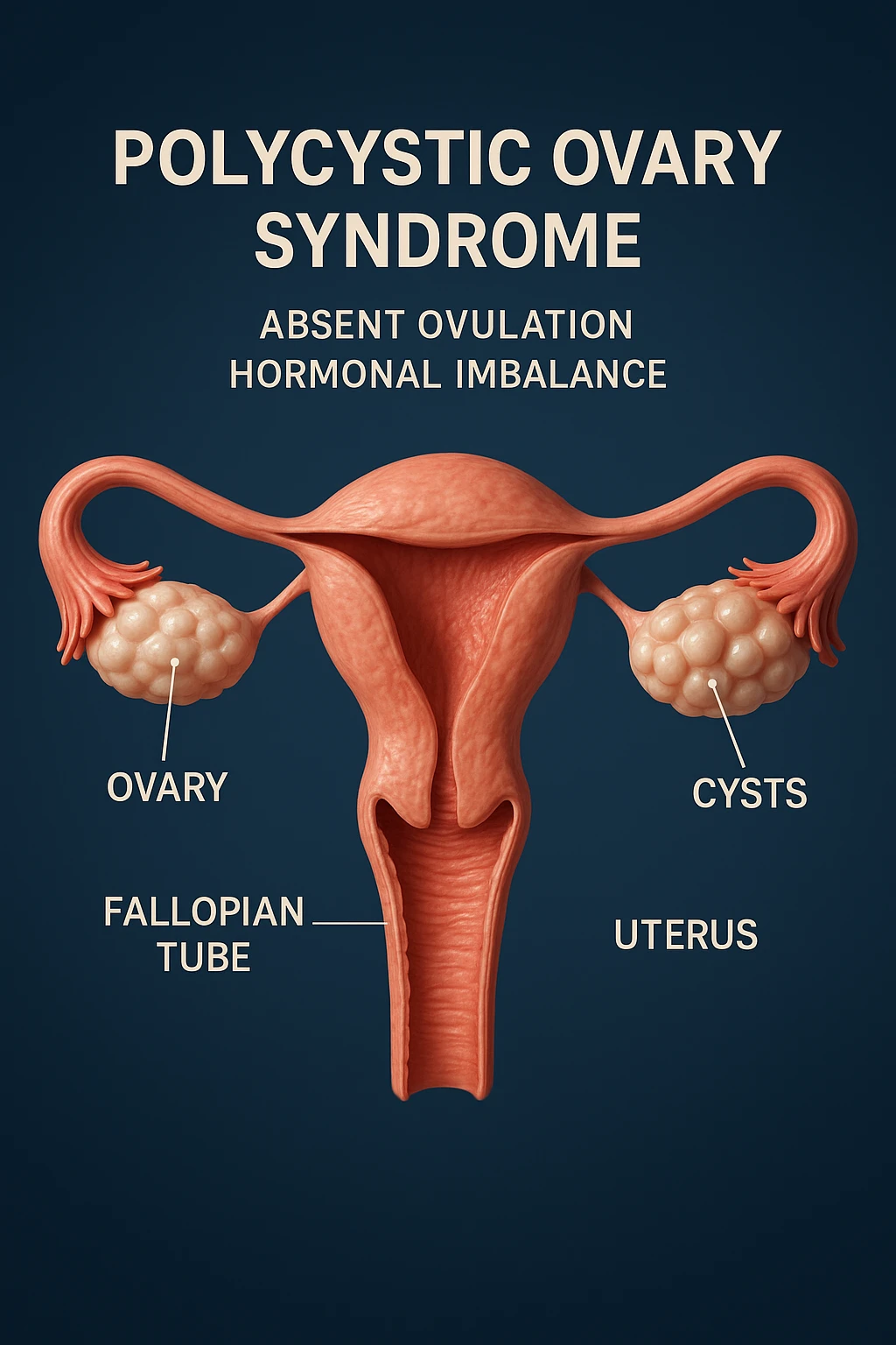 Ovulazione assente  in 3D immagine medica donna pcos emoji