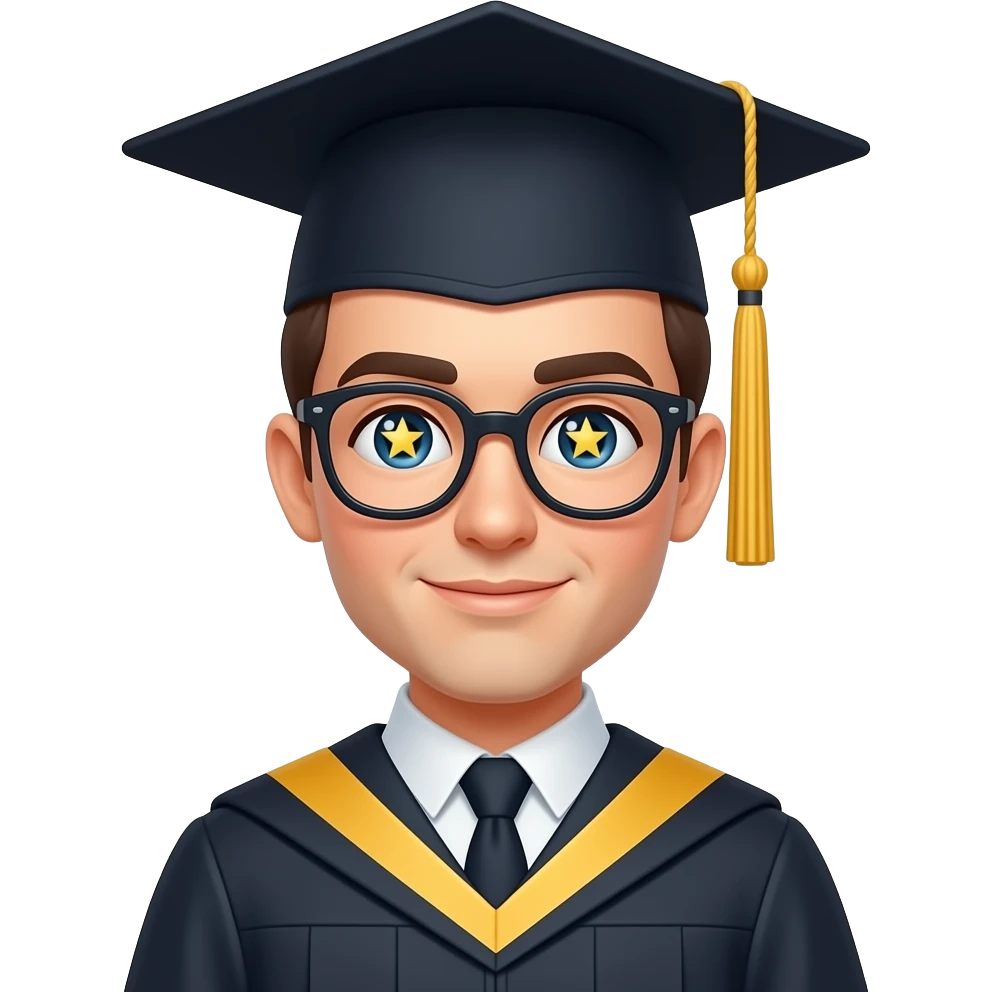 graduation with star eyes emoji face not human'🤩' emoji