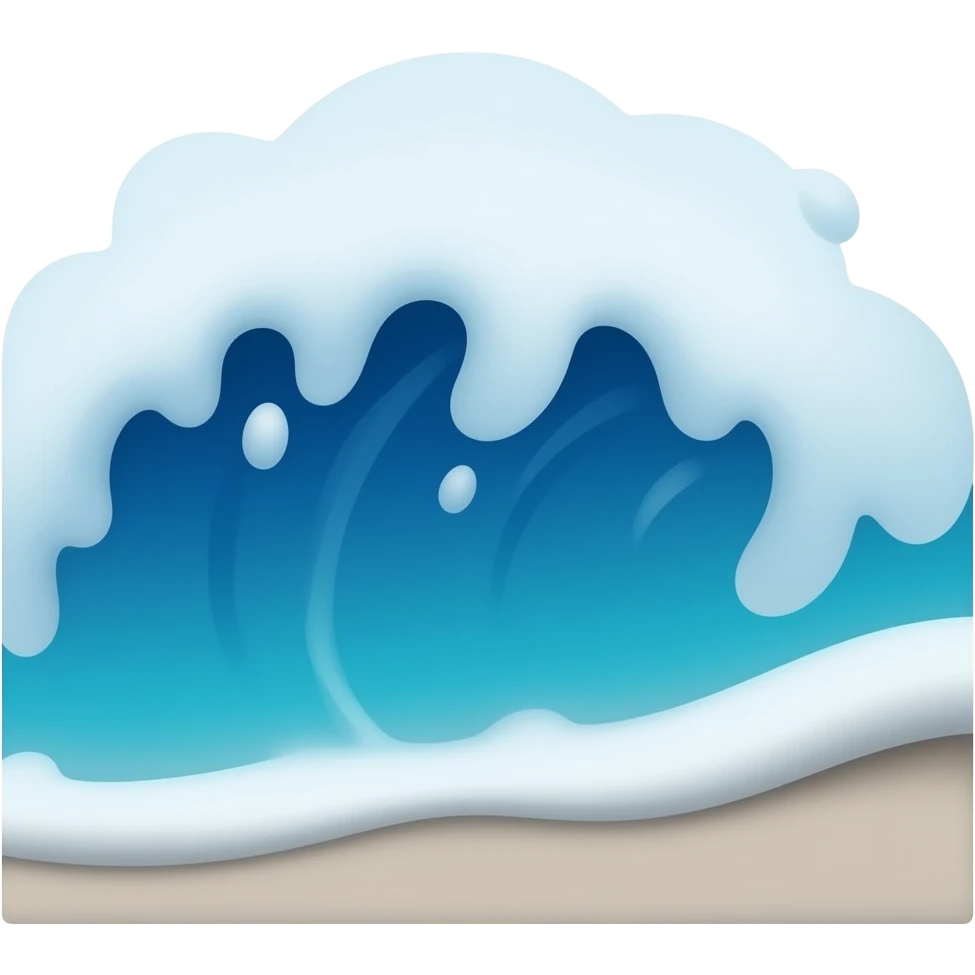 Wave USE COLORS: dark blue, deep blue, sky blue, sea turquoise, celestial white, coastal grey. emoji