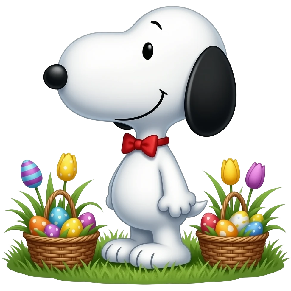 LargeSnoopy with big cùte easter emoji