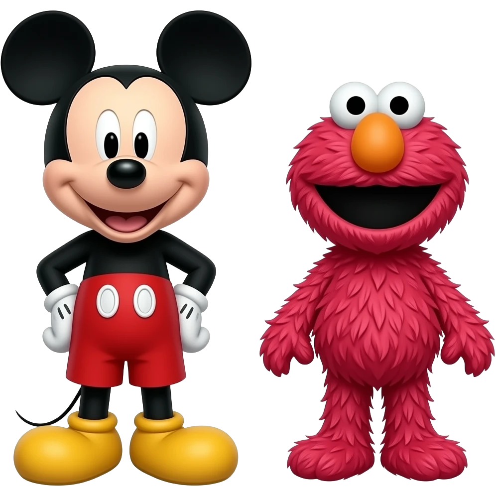 Mickey Mouse Full-Body and Elmo full body from Sesame Street emoji