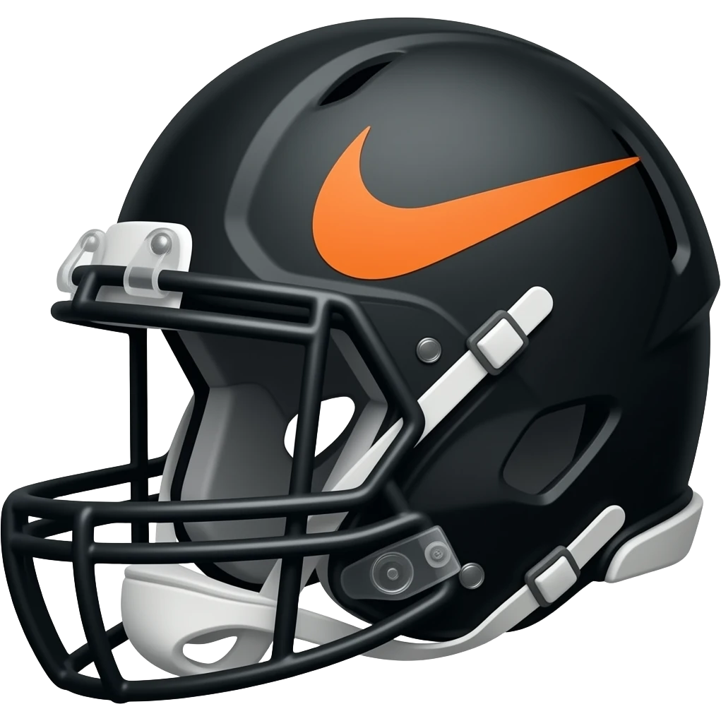 Nike black helmet orange logo emoji