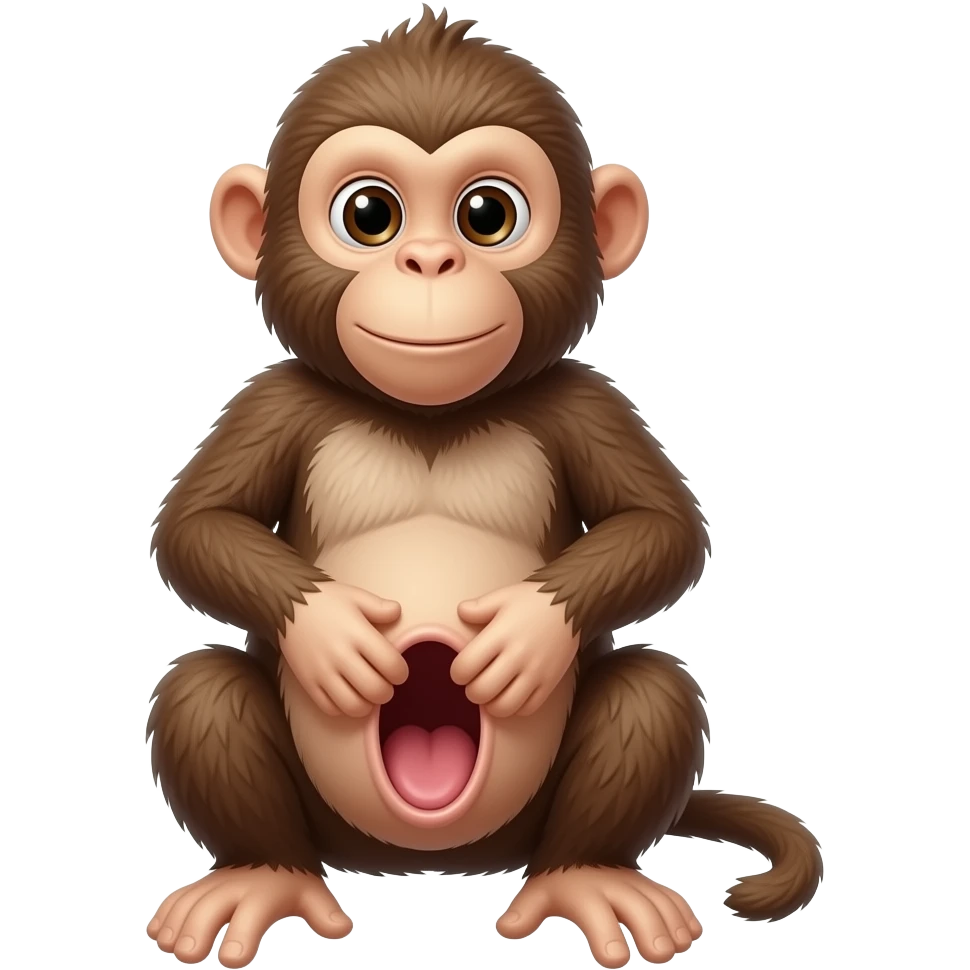 Monkey spreading its gaping anus emoji