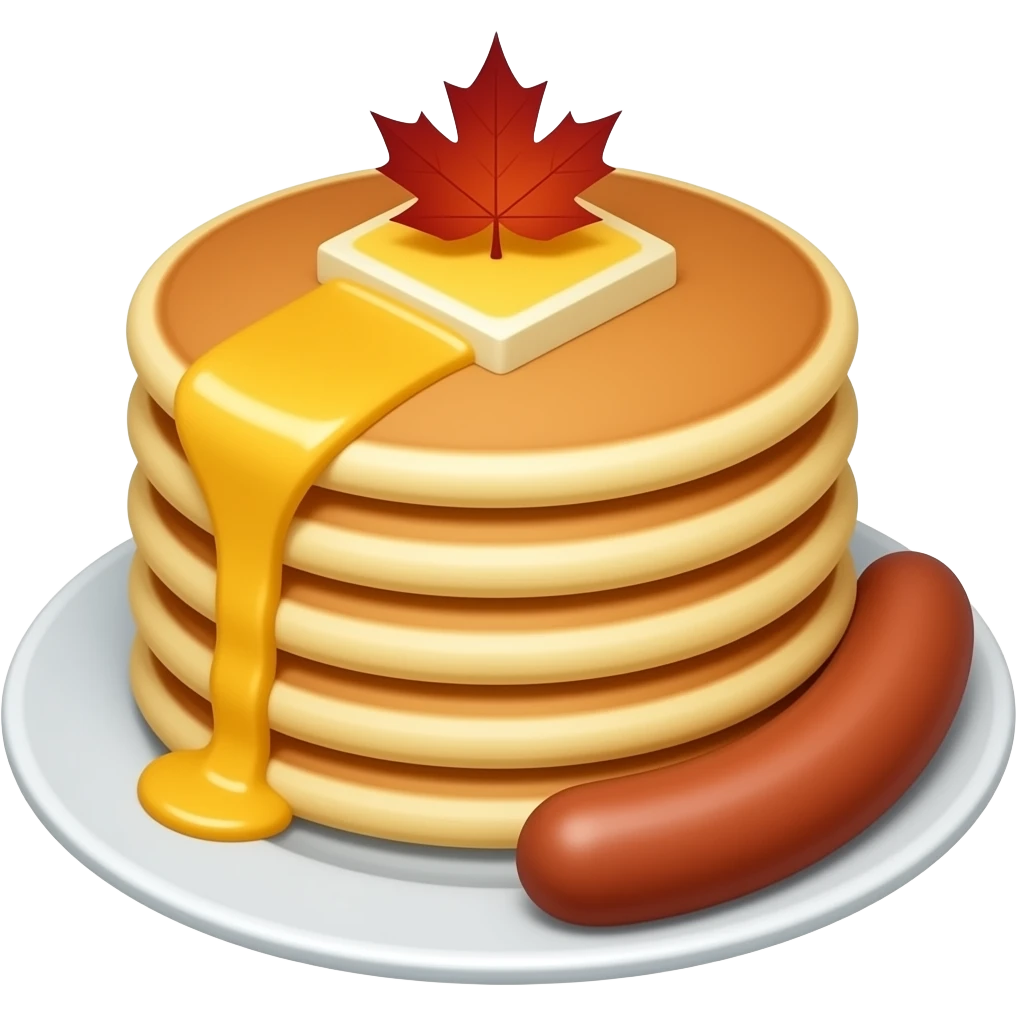 Pancakes and maple sausages emoji