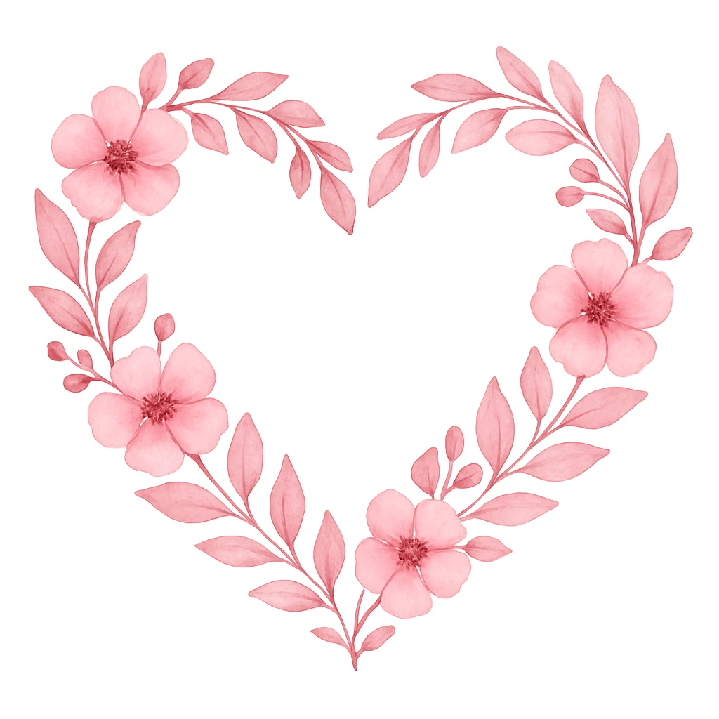 pink wreath heart, remove background emoji