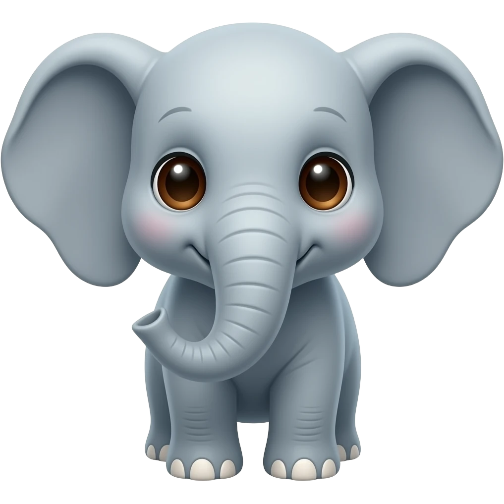 sad adorable small baby elephant with huge ears and big round brown glistening eyes emoji