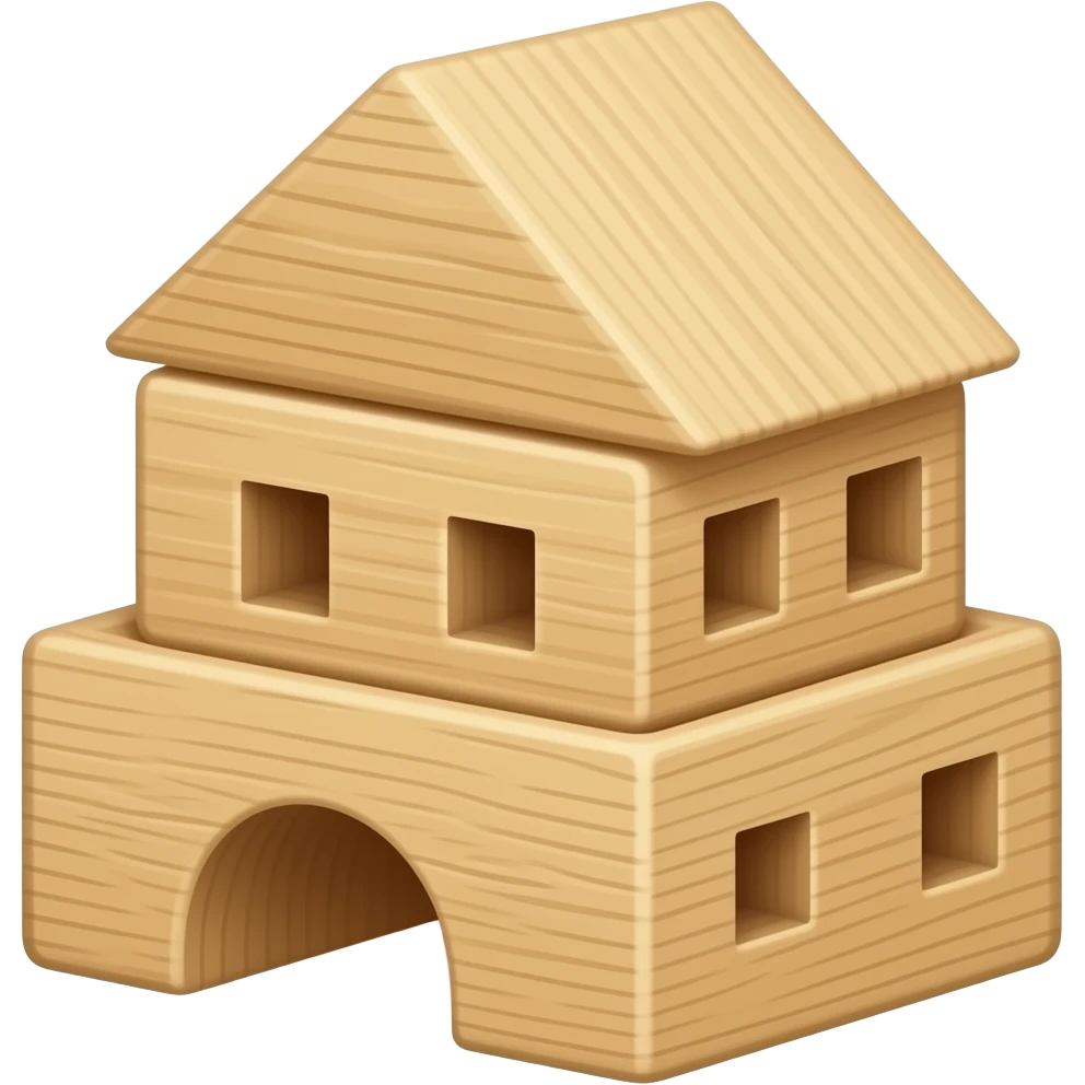 Wooden building blocks emoji