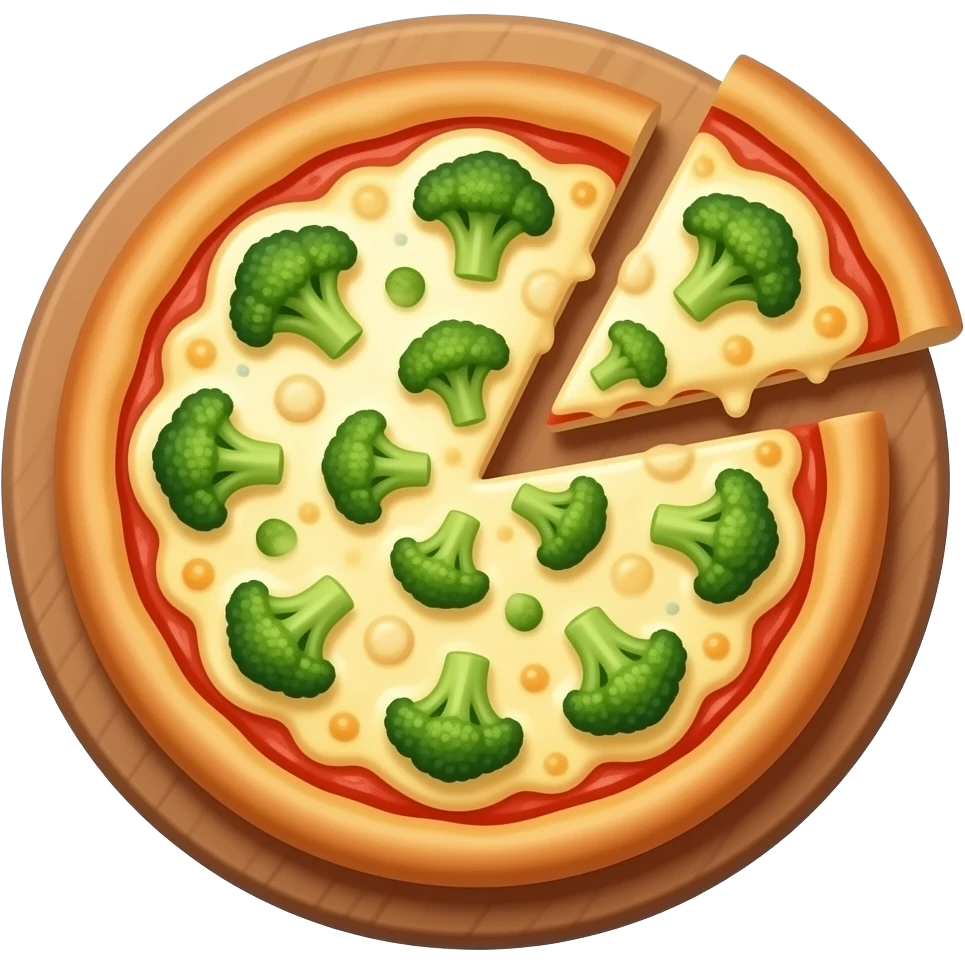Broccoli cheese pizza emoji