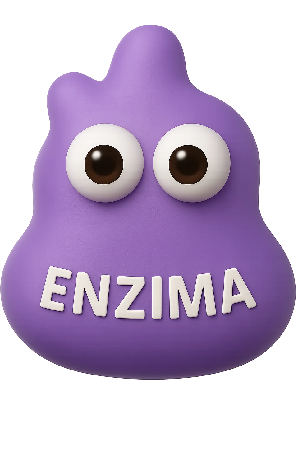 emoji con enzima umano con occhi 3d con la scritta "ENZIMA" SUL CORPO IN ITALIANO emoji