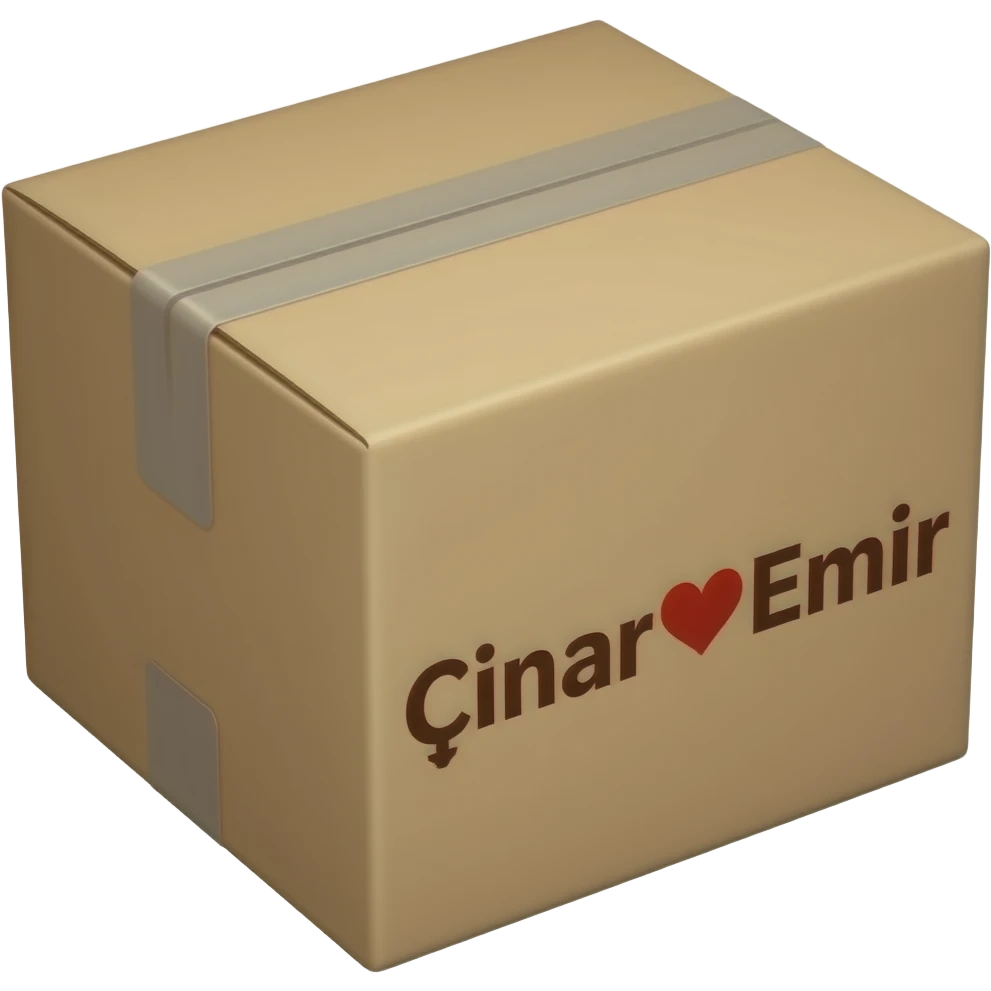 Bana bi tane kutunun üstünde Çınar♡Emir yazan bişey yap emoji