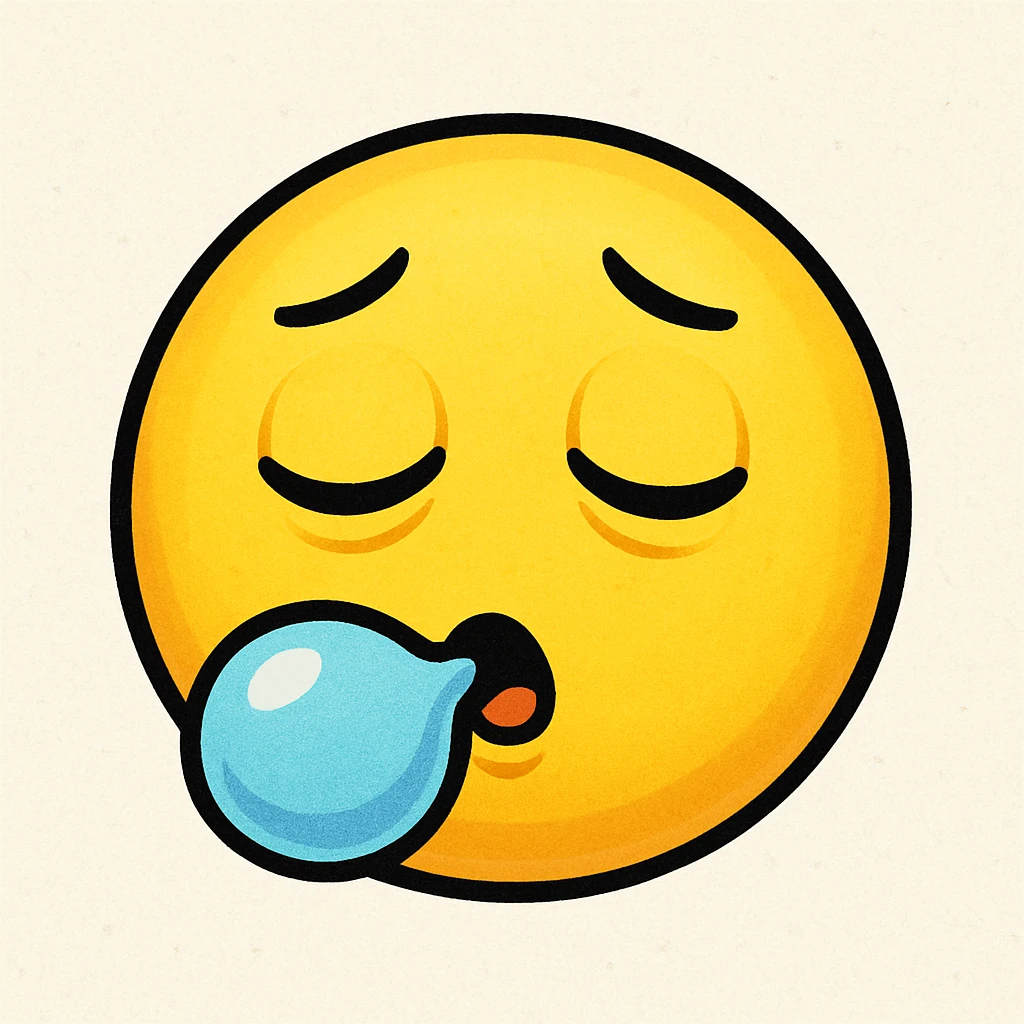 yellow face with sleepy bubble emoji