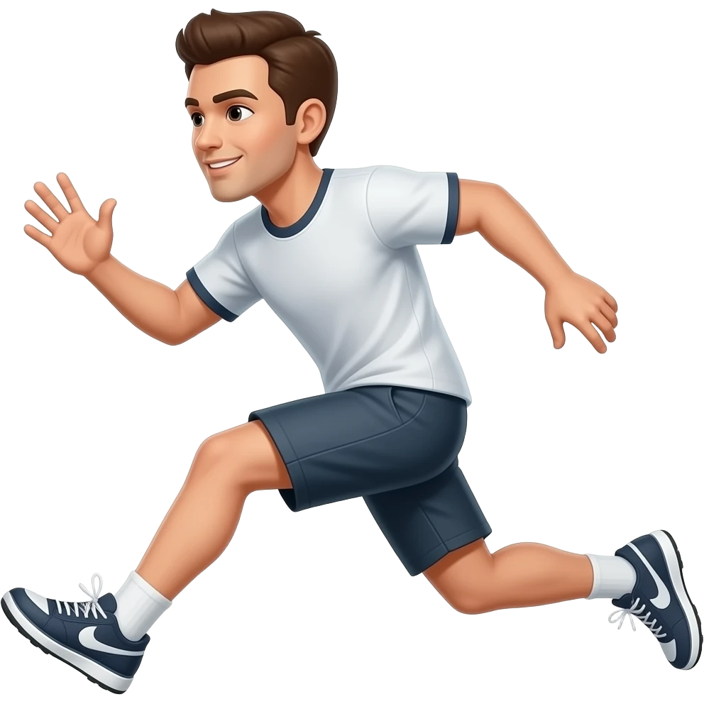 A man jumping facing left emoji