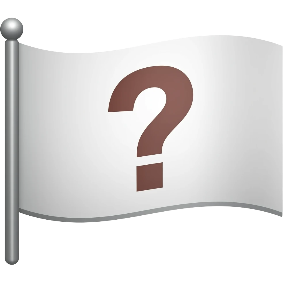 Soru işareti olan  beyaz bayrak emoji