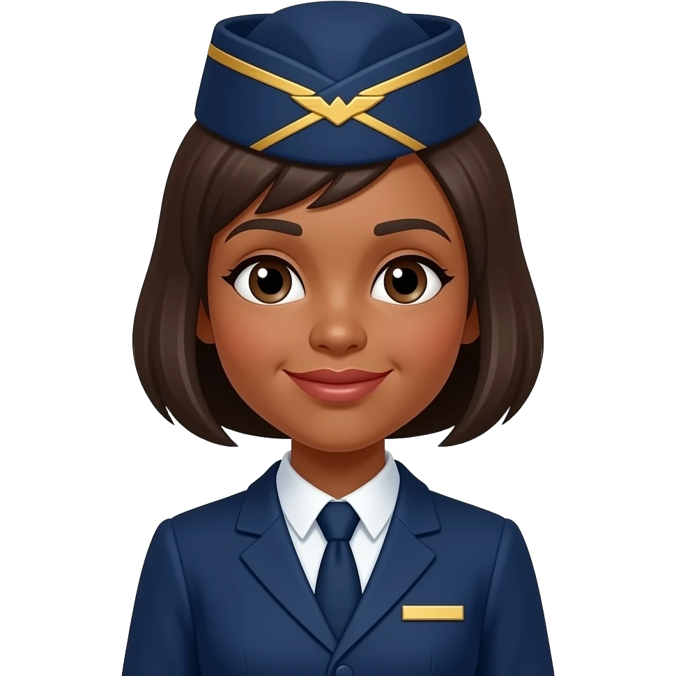 Brown flight attendant emoji