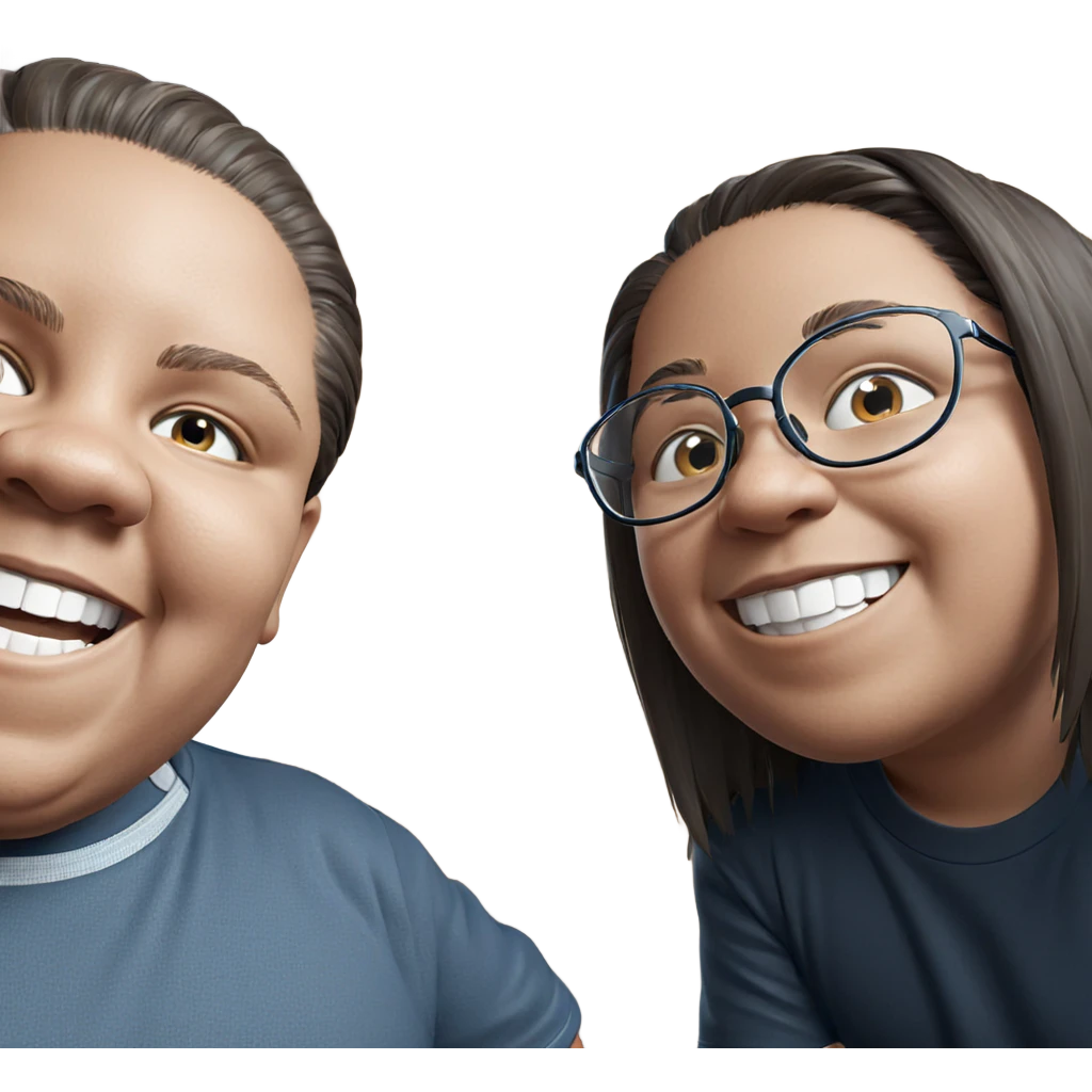 grinning boys with glasses emoji