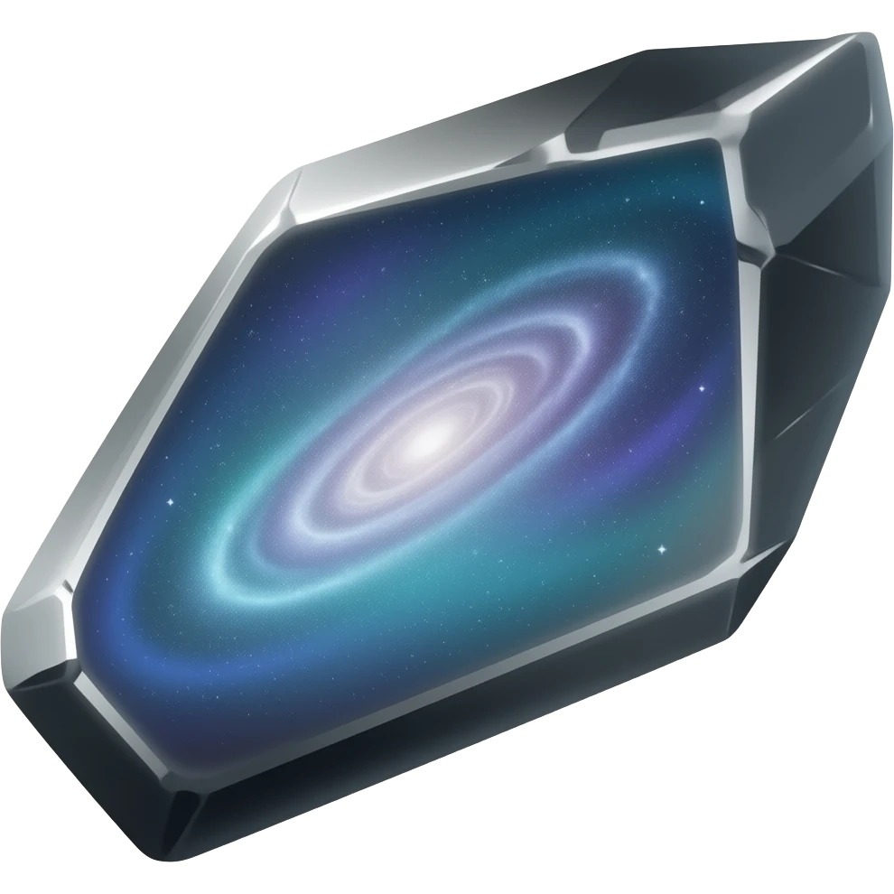 black-silver iridescent nebula crystal shard emoji