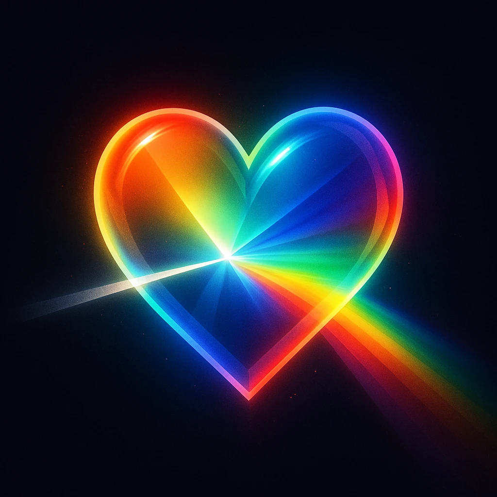 heart with a prism effect, digital illustration emoji