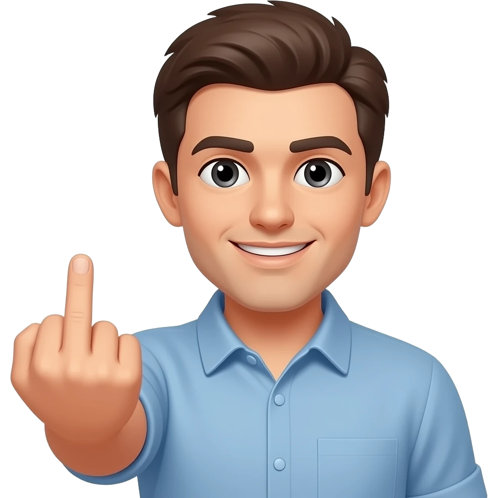 Flip the middle finger big ole FUCK OFF! emoji