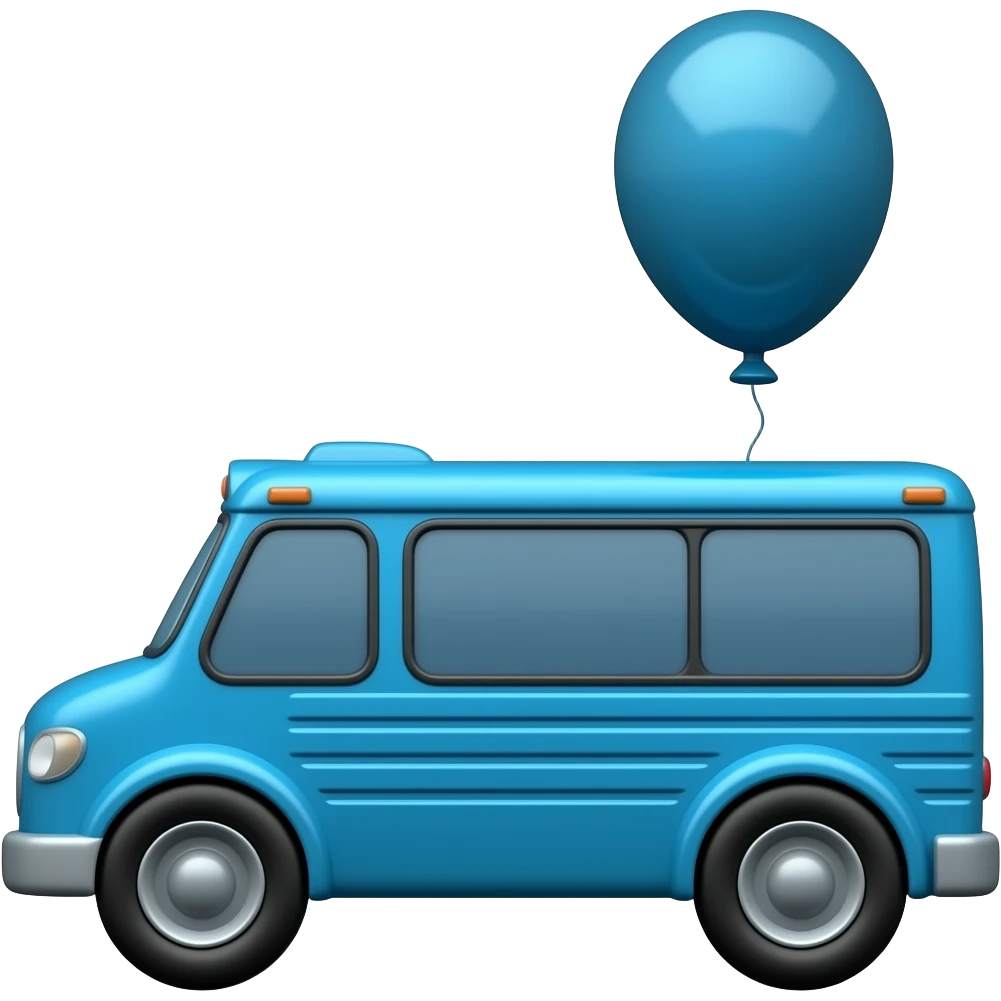 blue battle bus with a big balloon coming out the top fortnite emoji