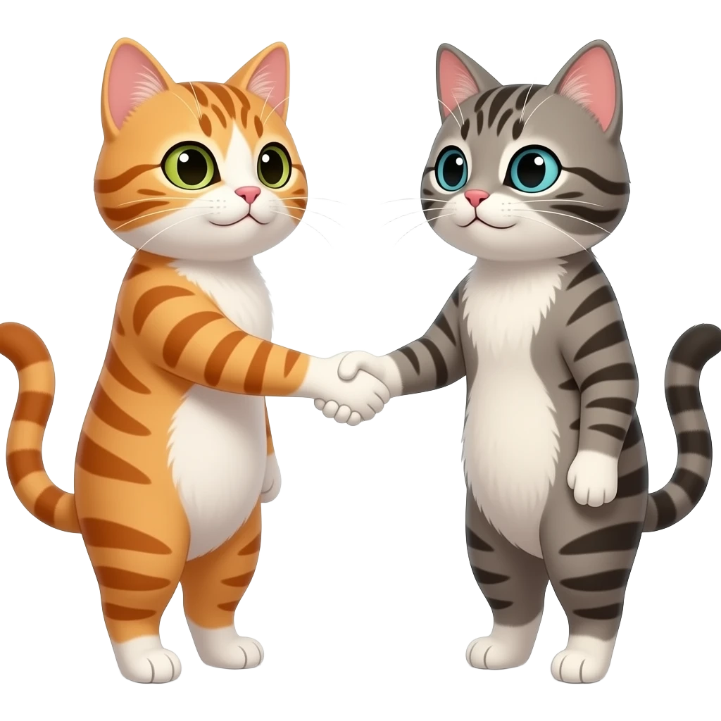 handshake of cats emoji